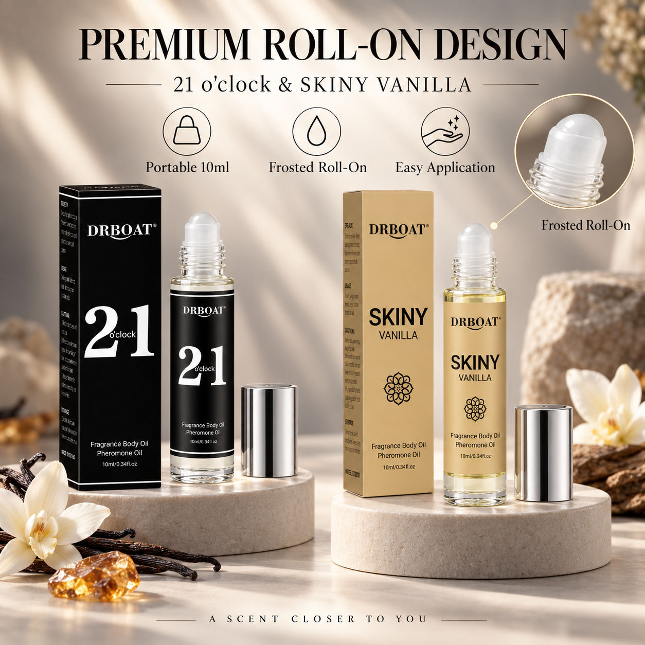 Fragrance And Perfume - Мужской роликовый парфюм, ароматы: карамель, янтарь,